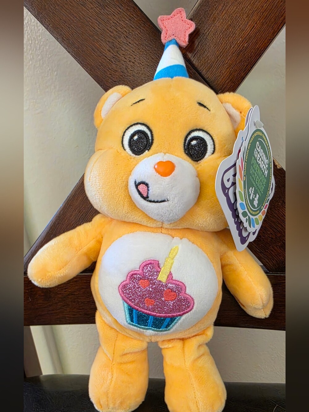 Care Bears Birthday Bear Yellow Plush 8in